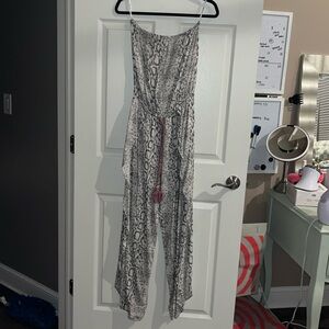 Strapless beach jumpsuit